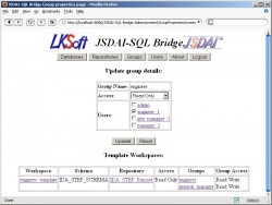 JSDAI SQL Bridge Web Administration Tool - user group management