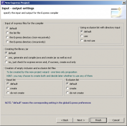 JSDAI for Eclipse - Express project input settings